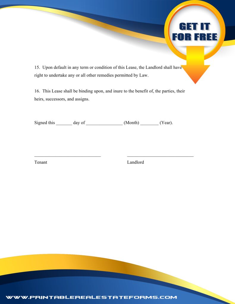 Simple Commercial Lease Template