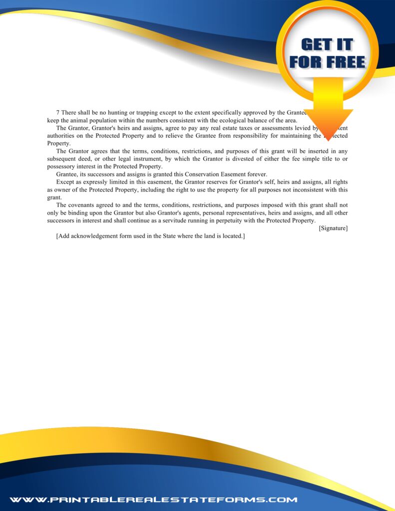 Free Forever Wild - Easement Forms Simple Forever Wild - Easement Template