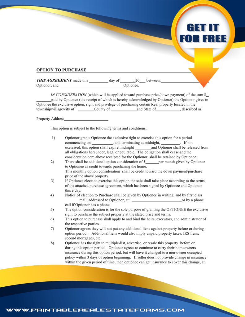 Free Option-Pro-Buyer Forms Simple Option-Pro-Buyer Template