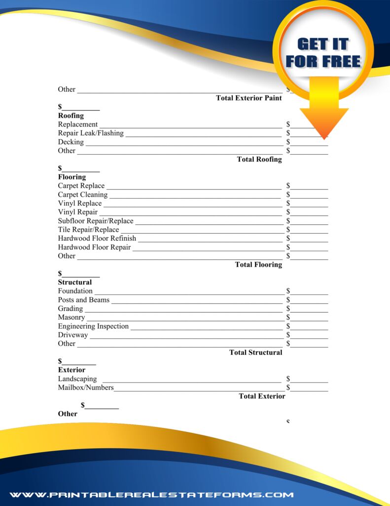 Simple Prop Insp Cklst Template