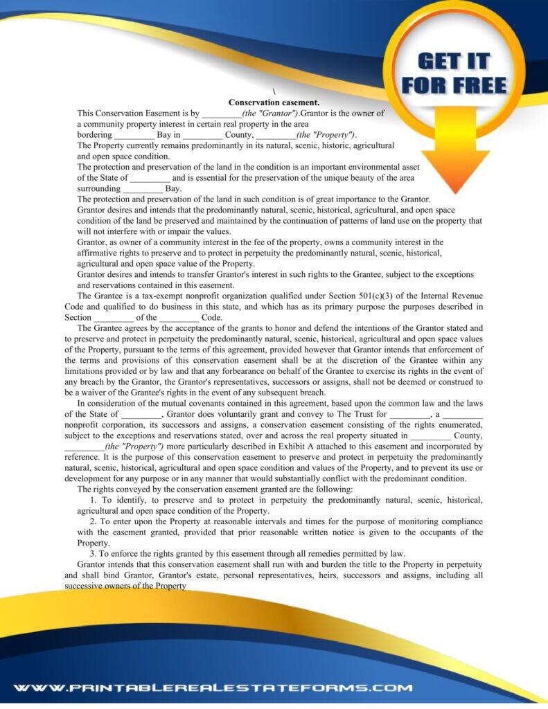 Simple Conversation Easement Template