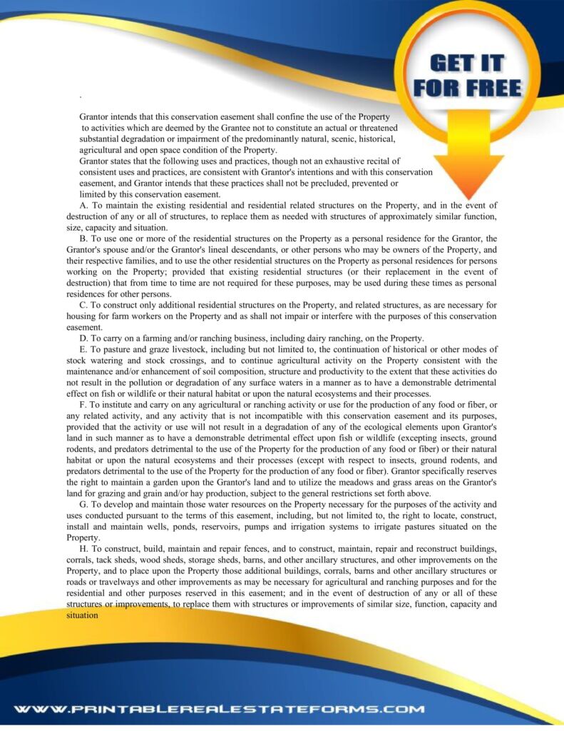 Simple Conversation Easement Template