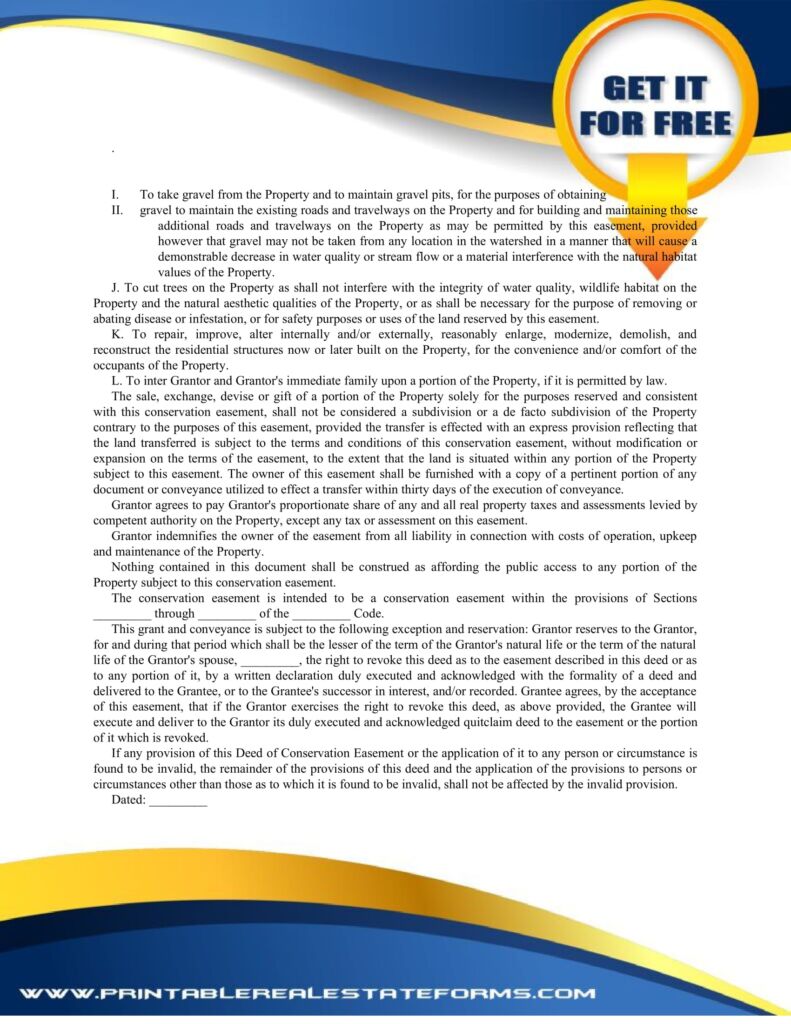 Simple Conversation Easement Template