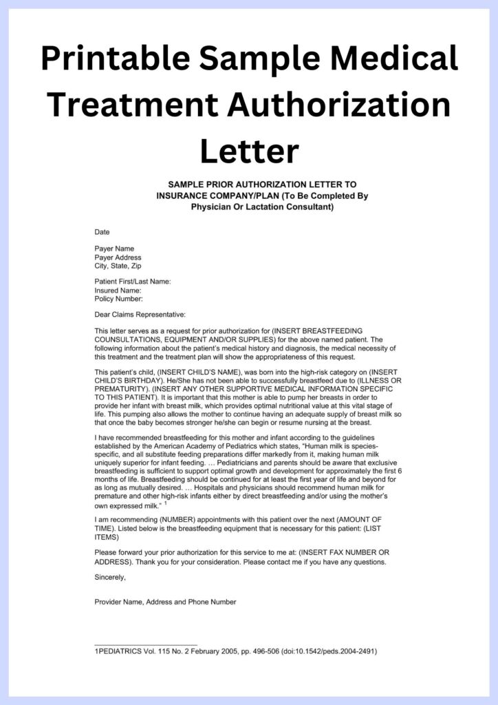 Printable Sample Medical Treatment Authorization Letter Simple Printable Sample Medical Treatment Authorization Letter Template