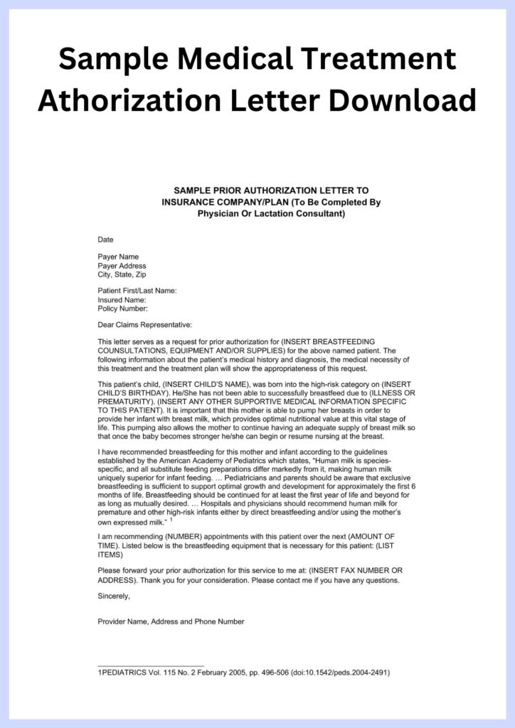 Sample Medical Treatment Athorization Letter Download Simple Sample Medical Treatment Athorization Letter Download Template