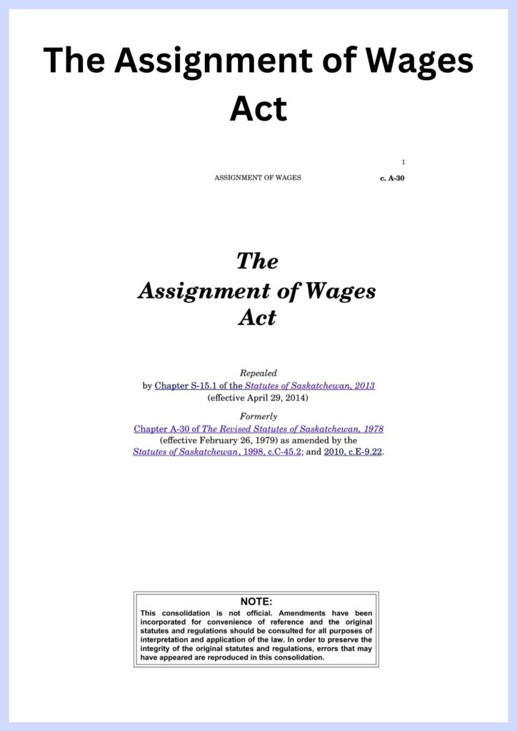 wage assignment act