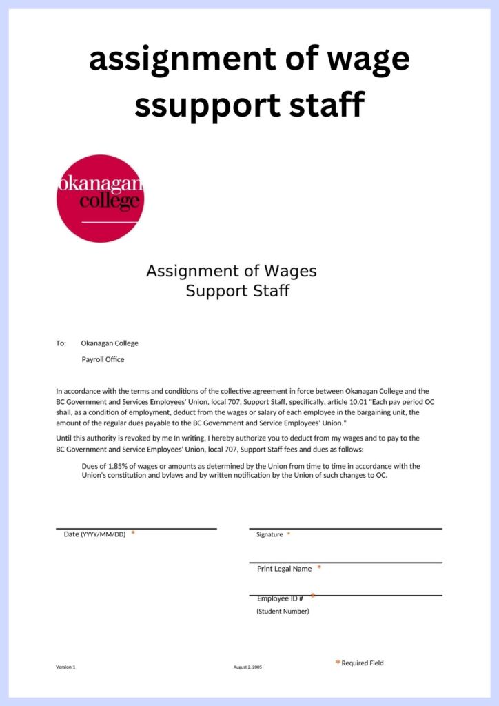 what is voluntary wage assignment